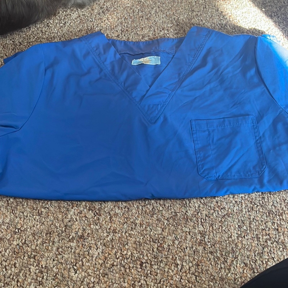 Royal blue size large scrub top